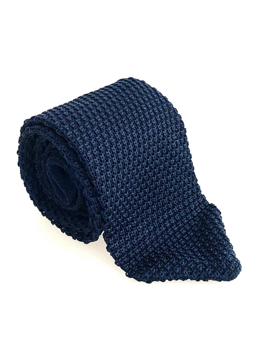 [Made] Silk Knit Tie - Navy