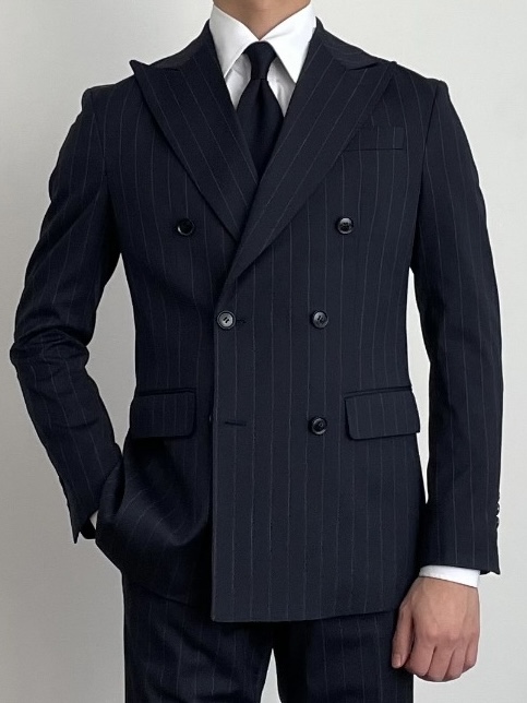 Hand-Stitch Stripe Double Suit