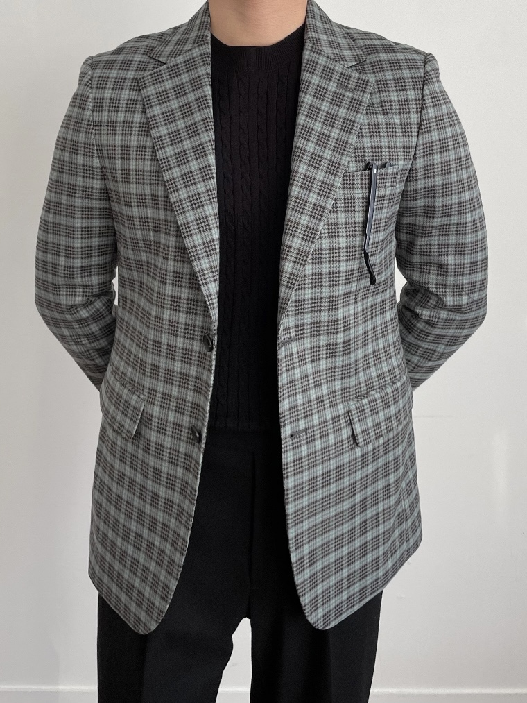 S/S Square pattern single jacket - Mint