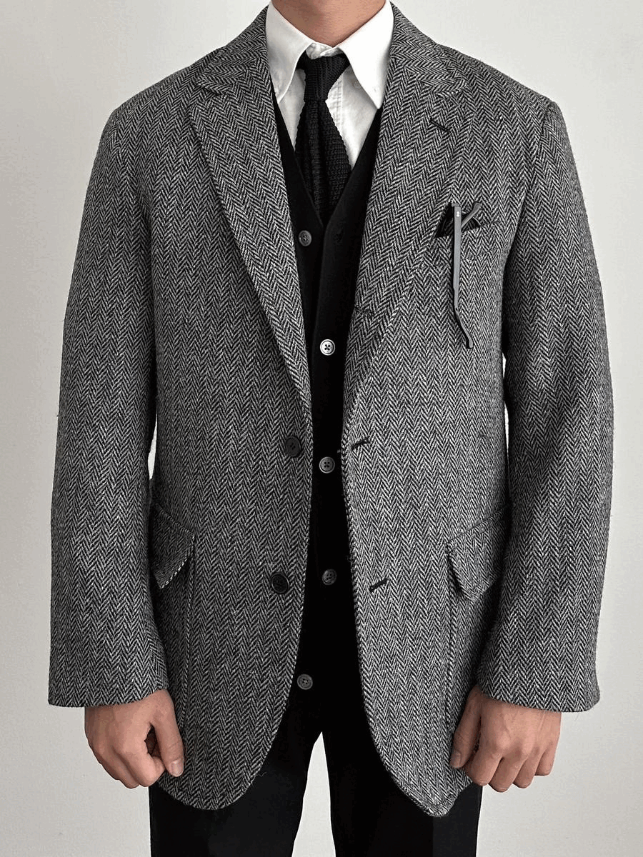 [Special discount] Harris Tweed Jacket - Herringbone (non-exchange/refundable product)