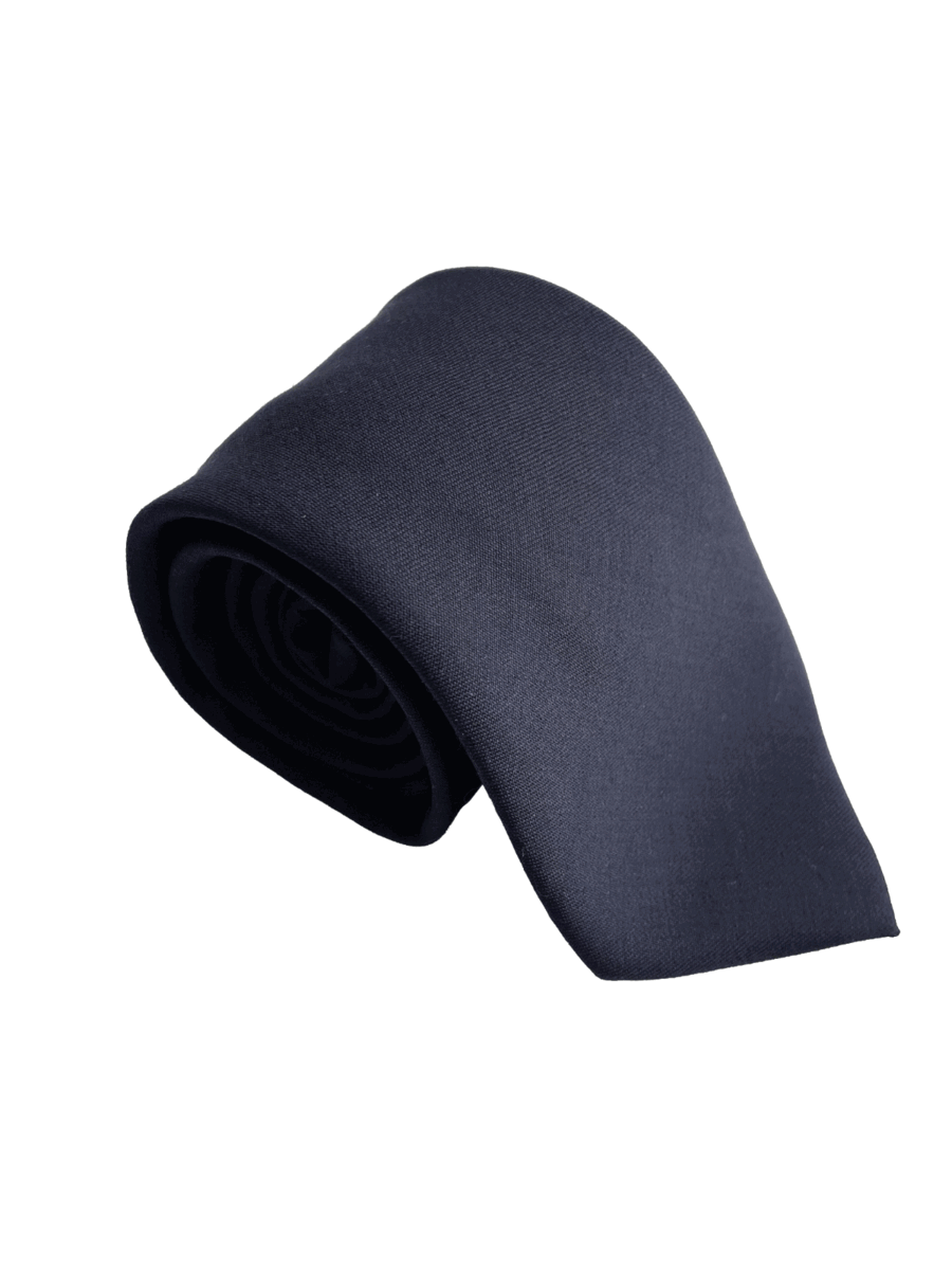 [Made] Wool Solid Tie - Navy