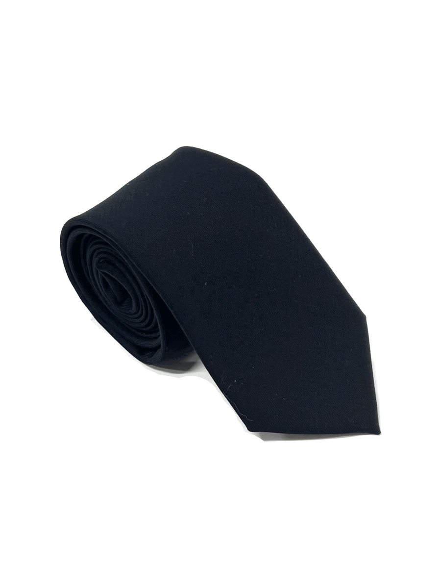 [Made] Wool solid tie. - Black.