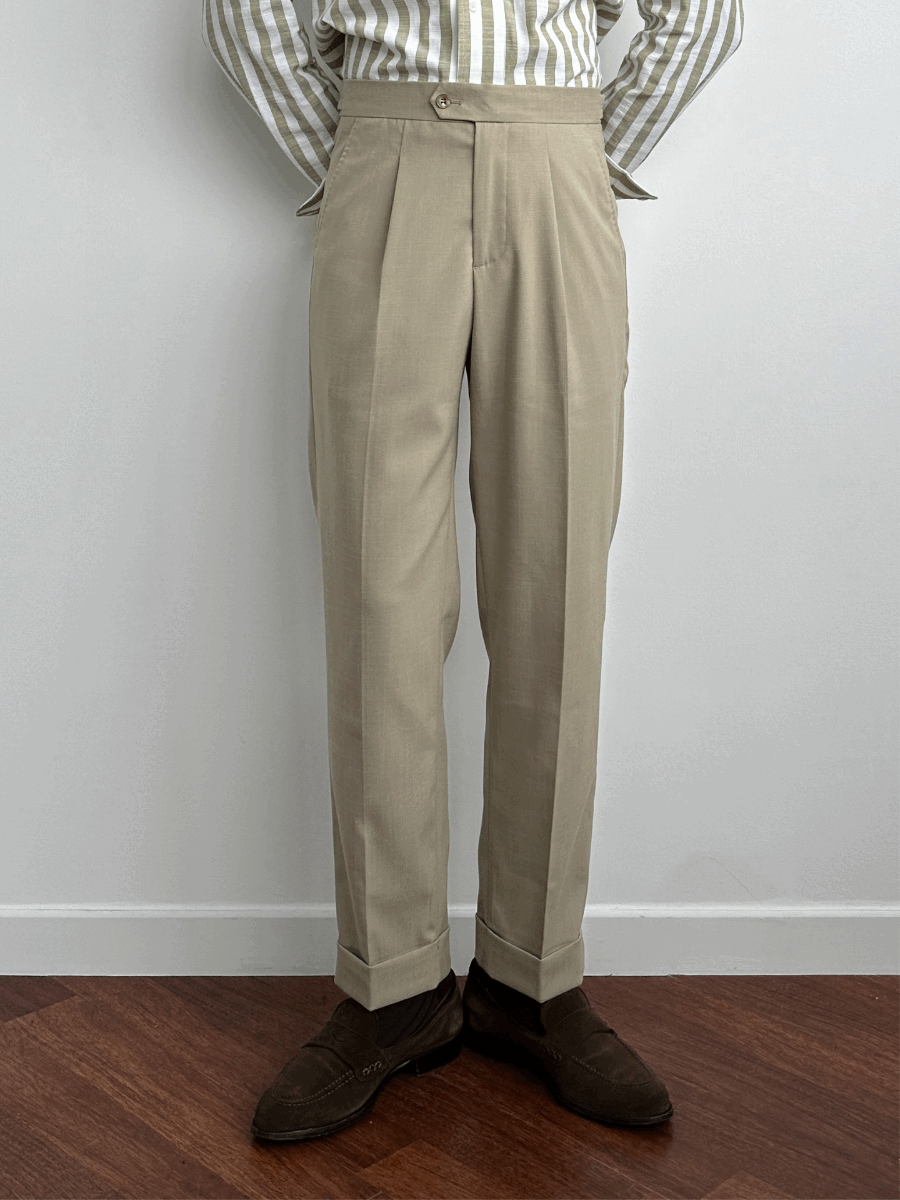 non-tidal one-tuck pants