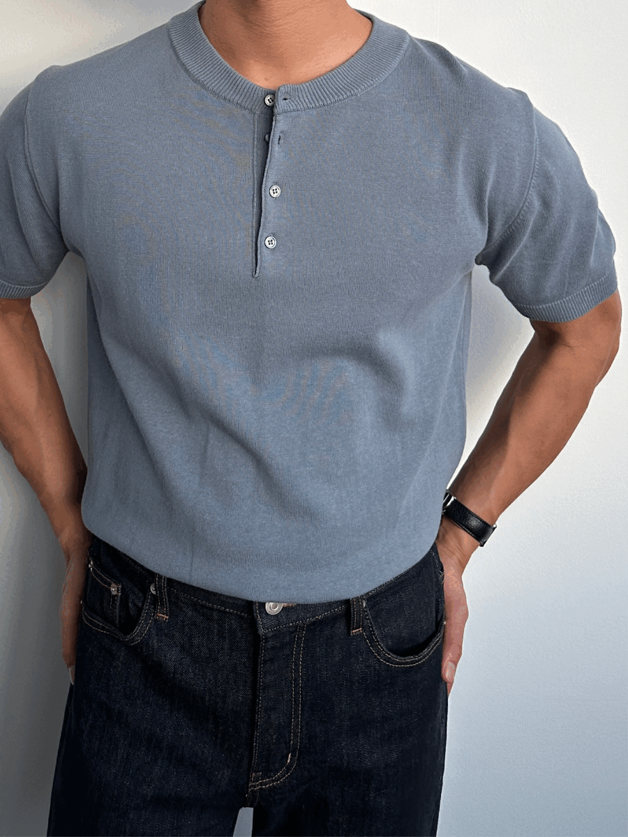 Philip Henley neck short-sleeved knitwear
