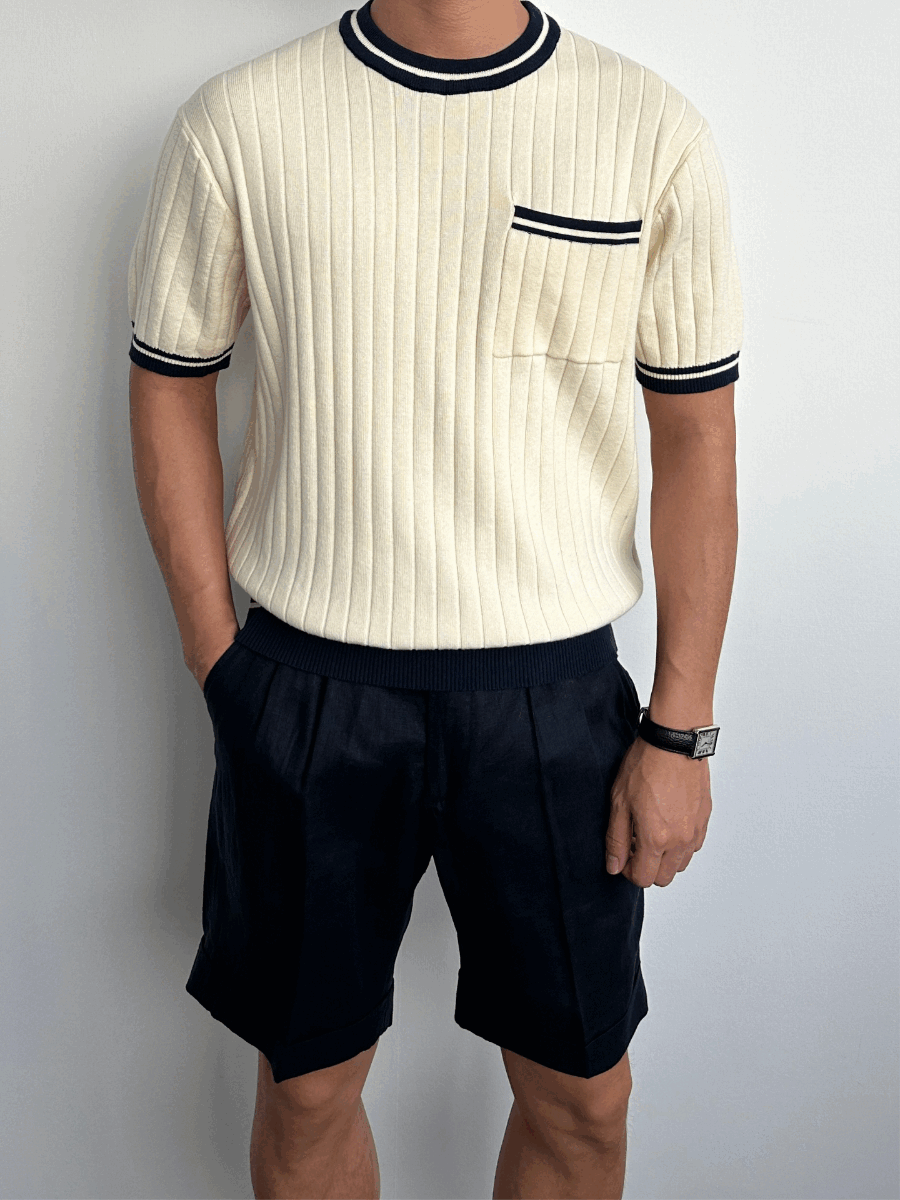 Line Color Round Knitwear