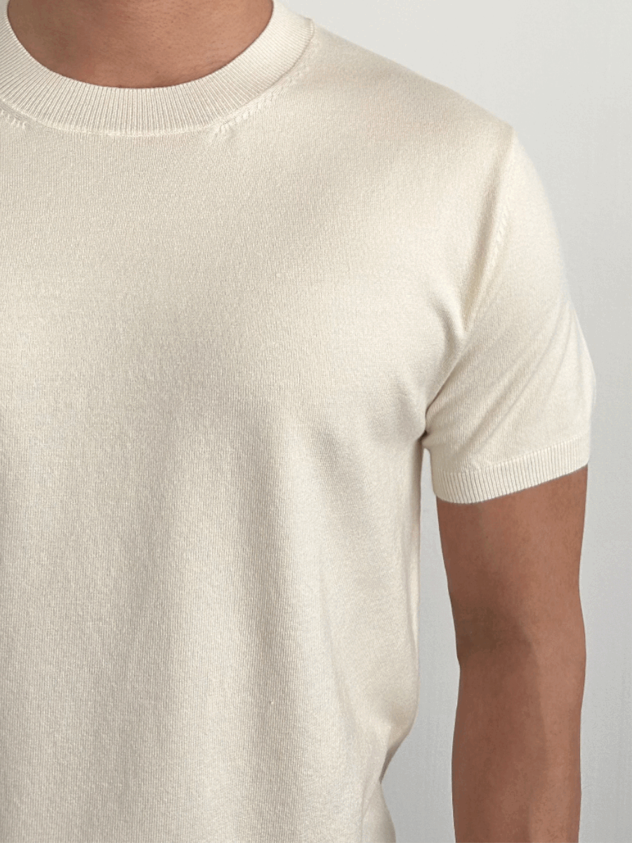 [Special price] Washable short-sleeved knitwear.
