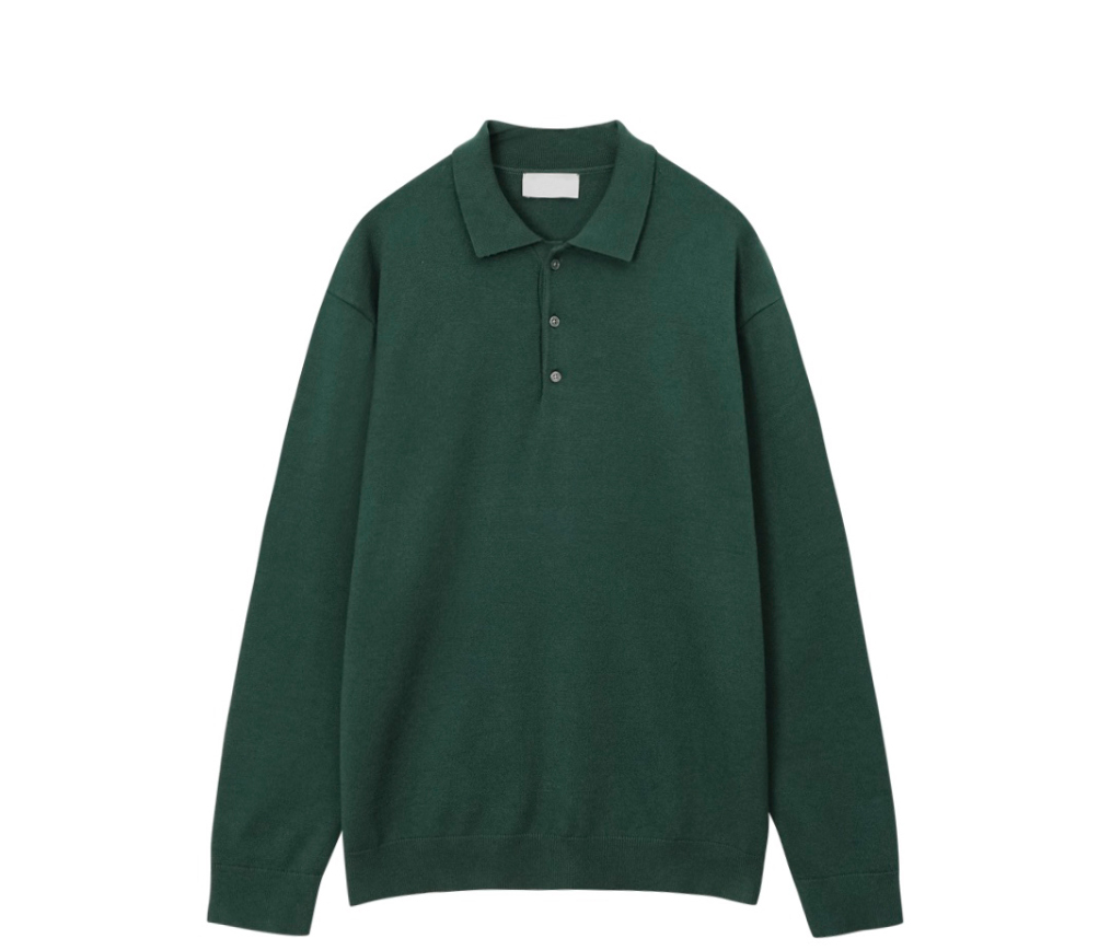 long sleeved tee green color image-S2L8