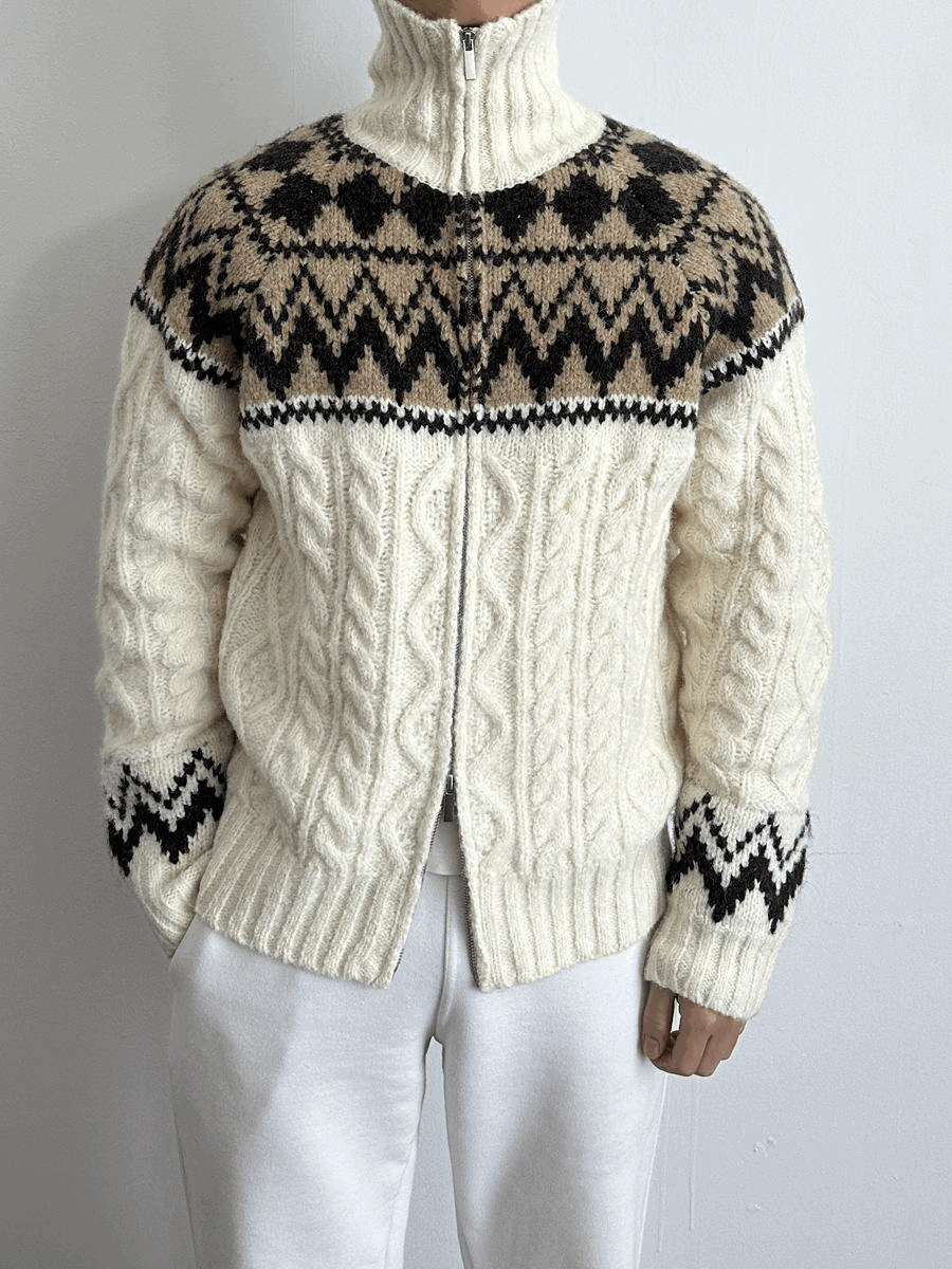 Nordic Zip-Up Knitwear