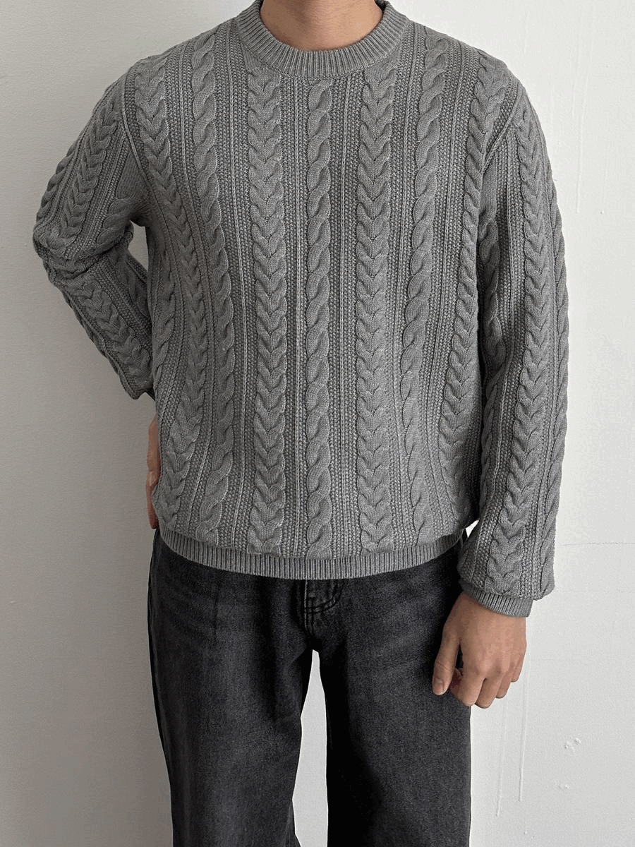 Wool Cable Round Knit