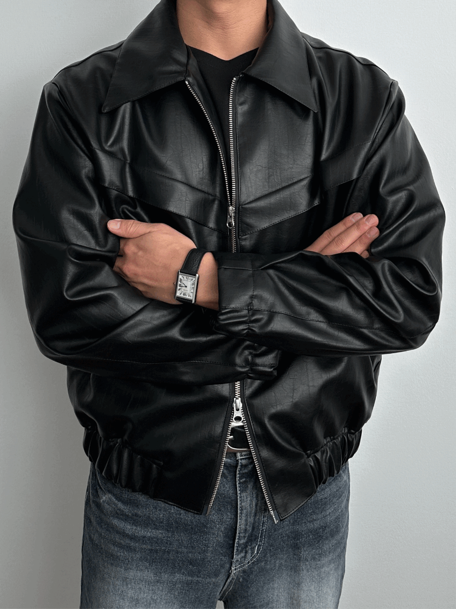 a ray leather jacket