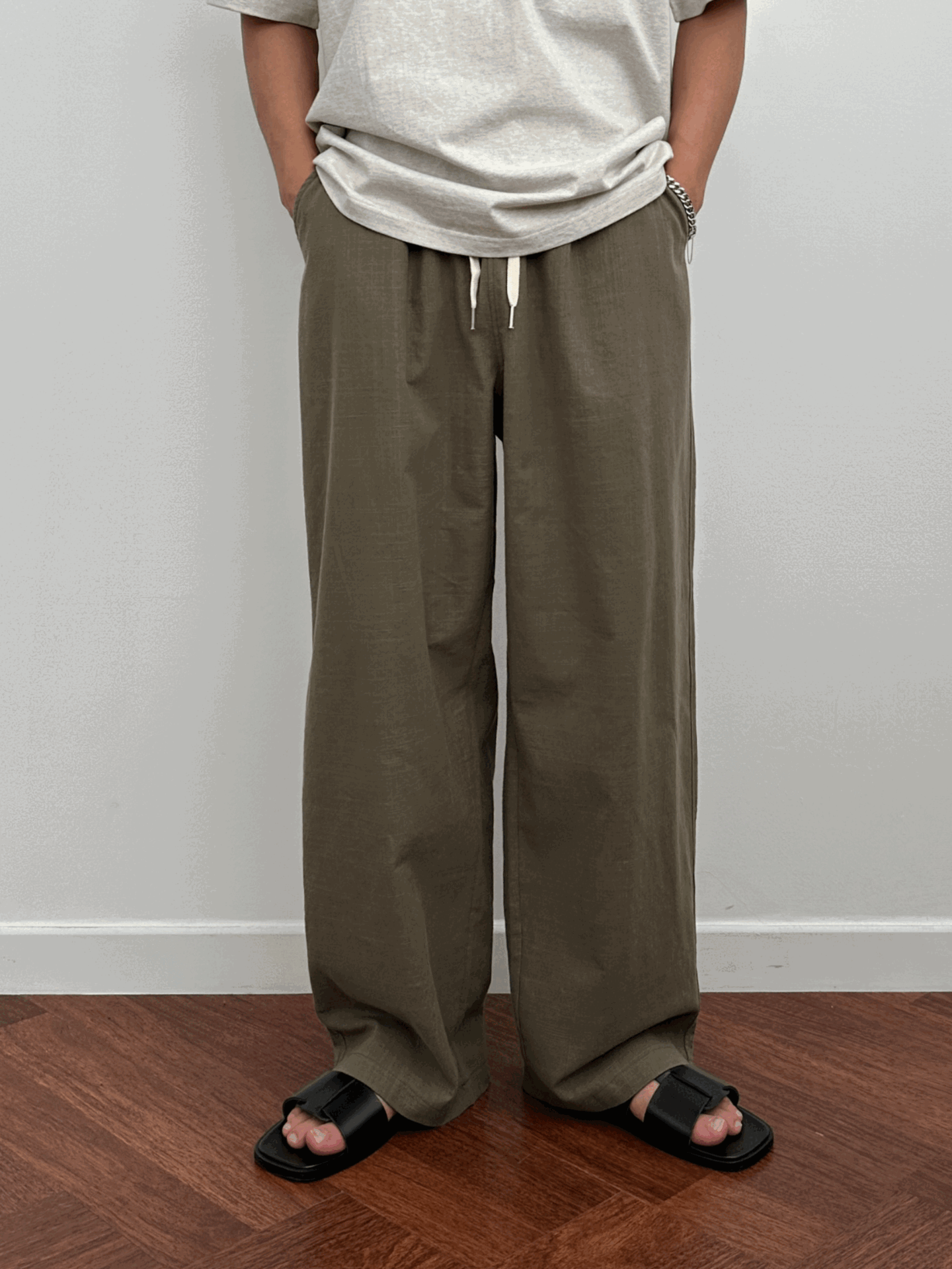 String Linen Pants