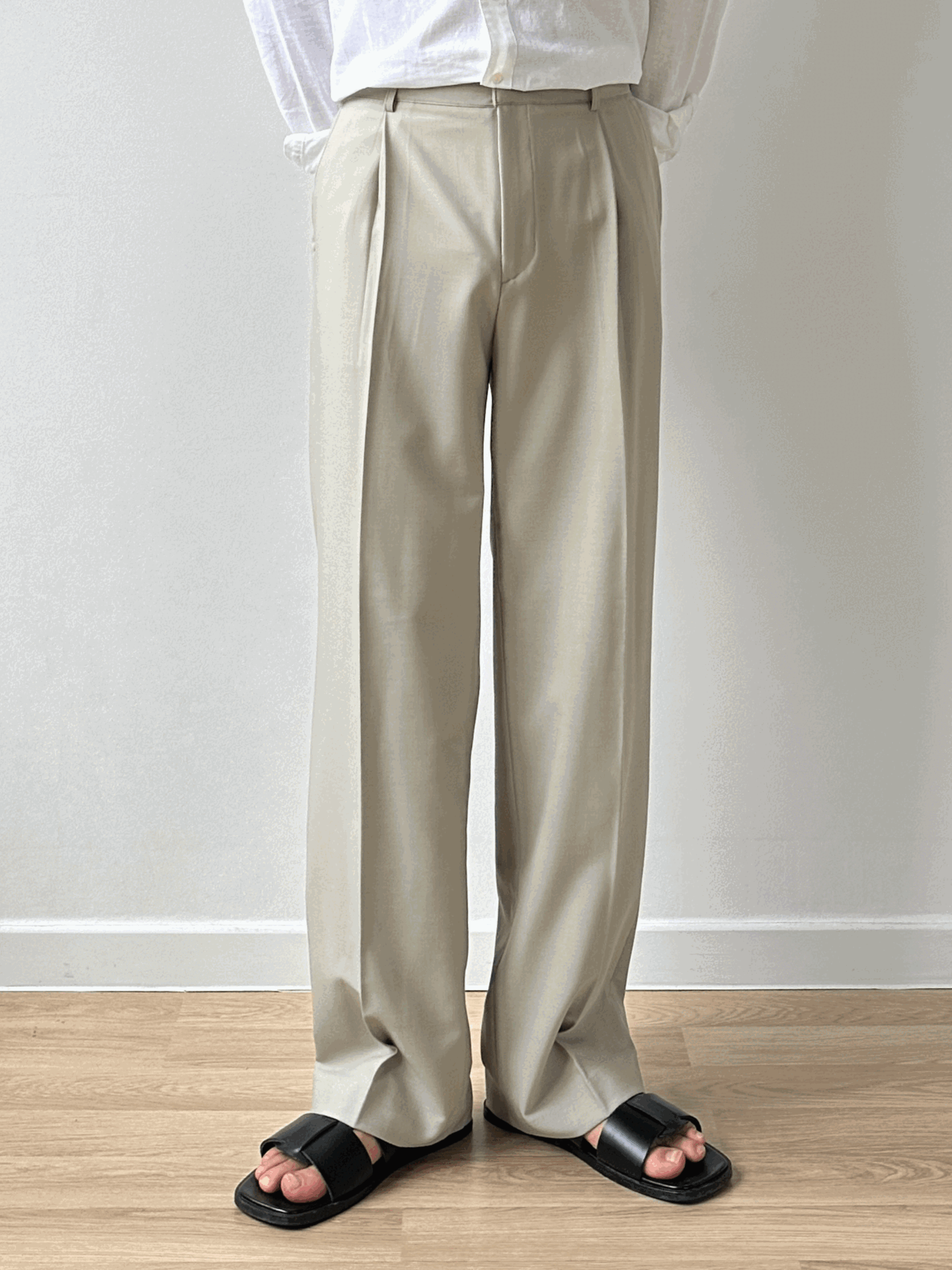 [Special price] Lewis One-tuck Half-banded slacks